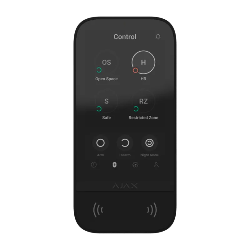 KEYPADTOUCHSCREEN-B-Teclado com ecrã tátil e RFID - Grau 2 ajax-Cor Preto