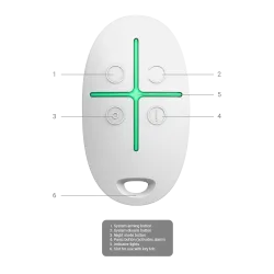 SPACECONTROL-W-Télécommande - Degré 2 Ajax-Couleur blanche