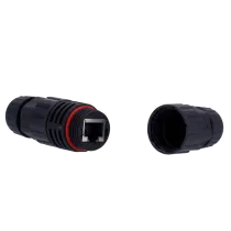 Connecteur avec raccord industriel CON-RJ45-GLAND-W-BLACK