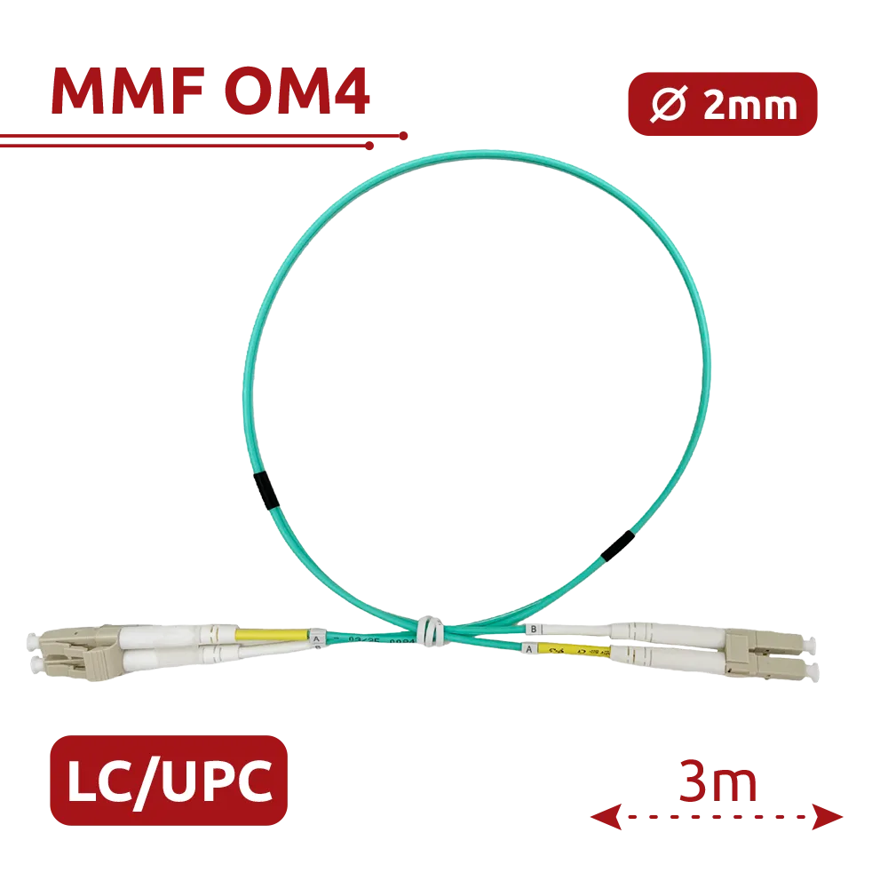 Câble de connexion à fibre optique SF-LC-UPC-LC-UPC-OM4-DX-3M-A Câble de connexion à fibre optique SF-LC-UPC-LC-UPC-OM4-DX-3M-A