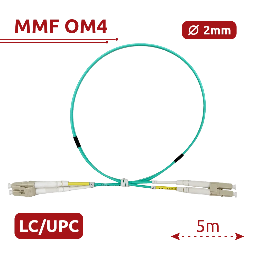 Câble de connexion à fibre optique SF-LC-UPC-LC-UPC-OM4-DX-5M-A Câble de connexion à fibre optique SF-LC-UPC-LC-UPC-OM4-DX-5M-A